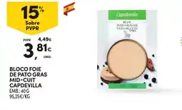 Continente Bloco foie de pato gras mid-cuit capdevilla promoção