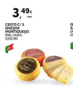 Continente Cesto c/3 queijos montiqueijo promoção