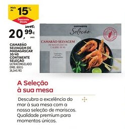 Continente Camarão selvagem de madagascar 30/40 continente seleção promoção