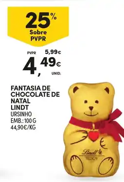 Continente Fantasia de chocolate de natal lindt promoção