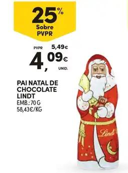 Continente Pai natal de chocolate lindt promoção
