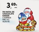 Continente Pai natal de chocolate kinder c/surpresa promoção