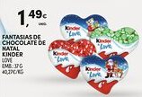 Continente Fantasias de chocolate de natal kinder promoção