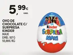 Continente Ovo de chocolate c/ surpresa kinder promoção