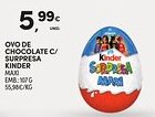 Continente Ovo de chocolate c/ surpresa kinder promoção