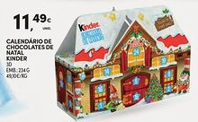 Continente Calendário de chocolates de natal kinder promoção