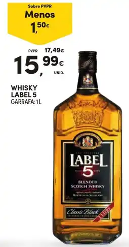 Continente Whisky label 5 promoção