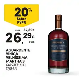 Continente Aguardente vínica velhissima martha's promoção
