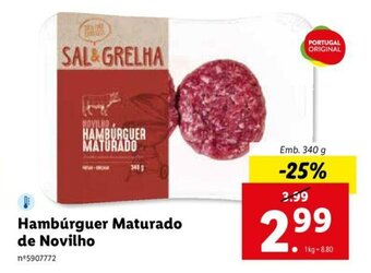Lidl Hambúrguer Maturado de Novilho 340g promoção