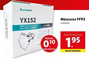 Lidl Máscaras FFP2 20 máscaras promoção