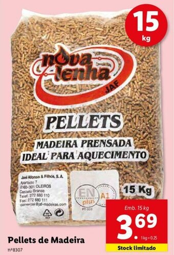 Lidl Pellets de Madeira 15kg promoção