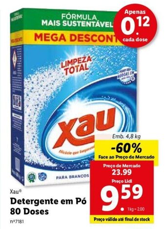 Lidl Xau Detergente em Pó 80 Doses 4,8kg promoção
