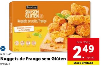 Lidl Monissa Nuggets de Frango sem Glúten 300g promoção