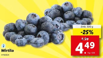 Lidl Mirtilo 500g promoção