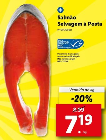 Lidl Salmão Salvagem à Posta promoção