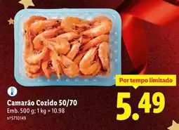 Lidl Camarão Cozido 50/70 promoção