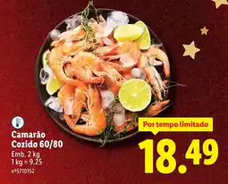 Lidl Camarão Cozido 60/80 promoção