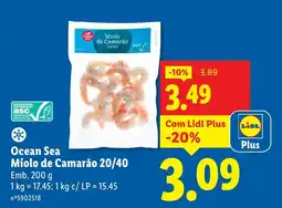 Lidl Ocean Sea Miolo de Camarão 20/40 promoção