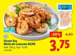 Lidl Ocean Sea Miolo de Camarão 60/80 promoção