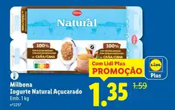 Lidl Milbona Iogurte Natural Açucarado promoção