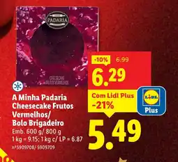 Lidl A Minha Padaria Cheesecake Frutos Vermelhos/ Bolo Brigadeiro promoção