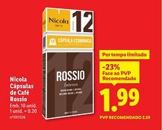 Lidl Nicola Cápsulas de Café Rossio promoção