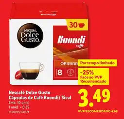 Lidl Nescafé Dolce Gusto Cápsulas de Café Buondi/ Sical promoção