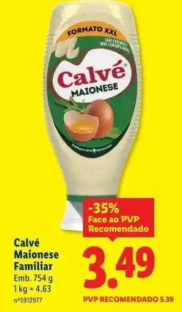 Lidl Calvé Maionese Familiar promoção