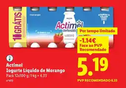 Lidl Actimel Iogurte Líquido de Morango promoção