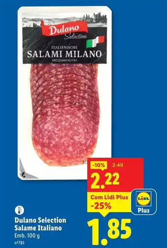 Lidl Dulano Selection Salame Italiano promoção