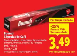 Lidl Buondi Cápsulas de Café promoção