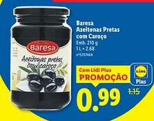Lidl Baresa Azeitonas pretas com caroço promoção