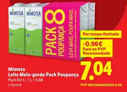 Lidl Mimosa Leite Meio-gordo Pack Poupança promoção