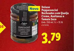 Lidl Deluxe Pepperoncini Recheados com Queijo Creme, Azeitonas e Tomate Seco promoção