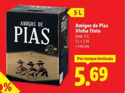 Lidl Amigos de Pias Vinho Tinto promoção