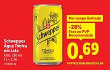 Lidl Schweppes Água Tónica em Lata promoção