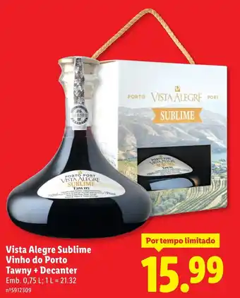 Lidl Vista Alegre Sublime Vinho do Porto Tawny + Decanter promoção