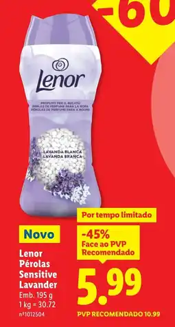 Lidl Lenor Pérolas Sensitive Lavander promoção