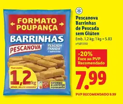 Lidl Pescanova Barrinhas de Pescada sem Glúten promoção