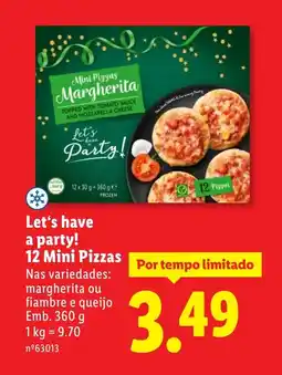 Lidl Let's have a party! 12 Mini Pizzas promoção