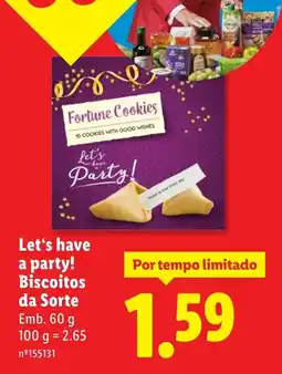 Lidl Let's have a party! Biscoitos da Sorte promoção