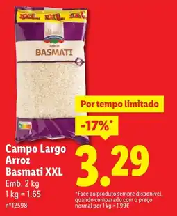 Lidl Campo Largo Arroz Basmati XXL promoção