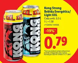 Lidl Kong Strong Bebida Energética/ Light XXL Cada promoção