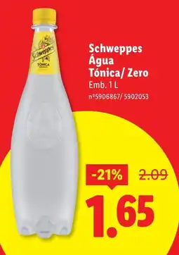 Lidl Schweppes Água Tónica/ Zero promoção