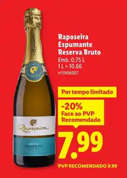 Lidl Raposeira Espumante Reserva Bruto promoção