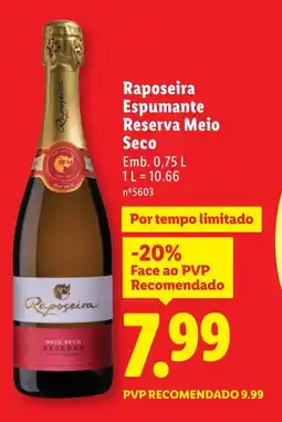Lidl Raposeira Espumante Reserva Meio Seco promoção
