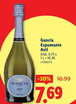 Lidl Gancia Espumante Asti promoção
