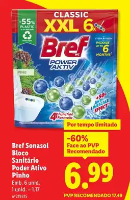 Lidl Bref Sonasol Bloco Sanitário Poder Ativo Pinho promoção