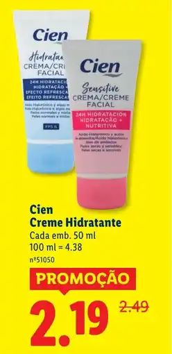 Lidl Cien Creme Hidratante promoção