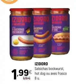 Coviran IZIDORO Salsichas bockwurst, hot dog ou aves frasco promoção